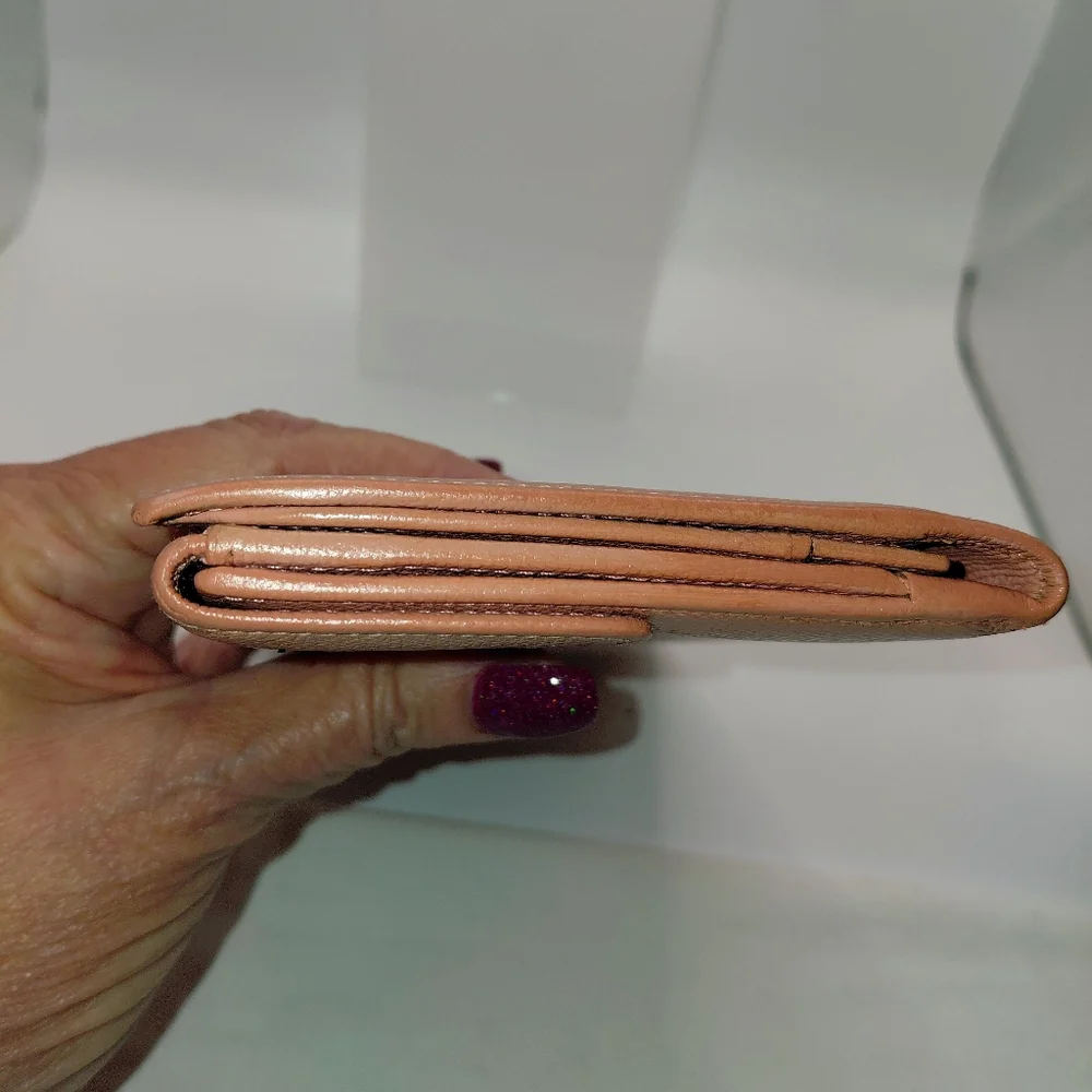 Chanel Pink Caviar Leather button long wallet